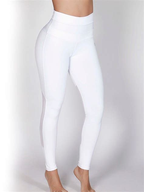 white workout leggings