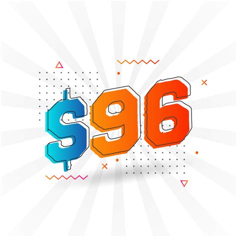 96 Dollar Currency Vector Text Symbol 96 Usd United States Dollar