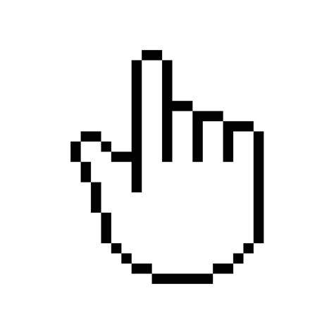 Hand Cursor Icon Pixel Art Isolated On White Background 6689310 Vector