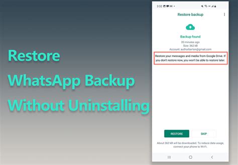 Whatsapp Trouble Try Restore Whatsapp Backup Without Uninstalling
