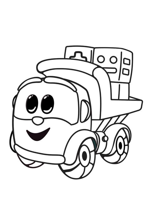 leo  truck coloring  boxes trucks birthday party drawing