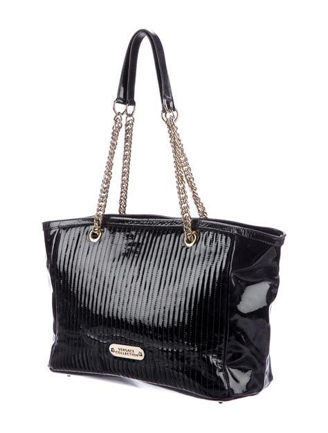 Versace Collection Patent Leather Shoulder Bag Handbags Wv922079