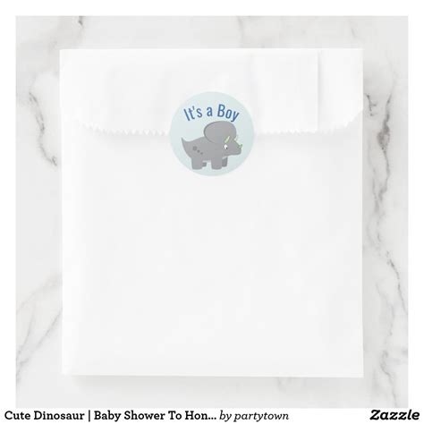 Baby shower invitations should be sent out four to six weeks before the baby shower occurs, according to standard baby shower etiquette. Cute Dinosaur | Baby Shower To Honor the New Mom Classic Round Sticker | Zazzle.com | Dinosaur ...
