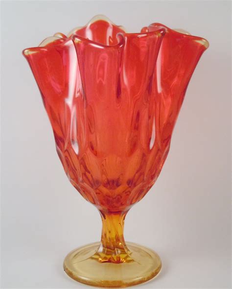Viking Glass Amberina Handerchief Vase By Msmunlimited On Etsy