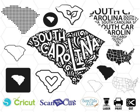 South Carolina State Svg Us States Usa Svg Cameo Etsy