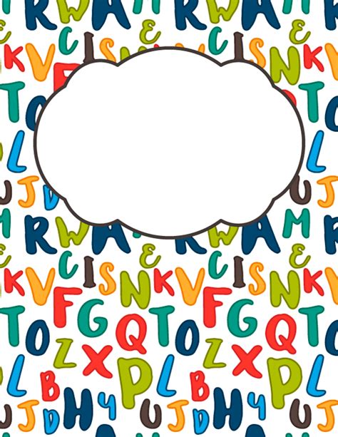 Free Printable Alphabet Binder Cover Template Download The Cover In