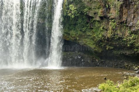 Secret Cave Behind Waterfall Stock Image Image Of