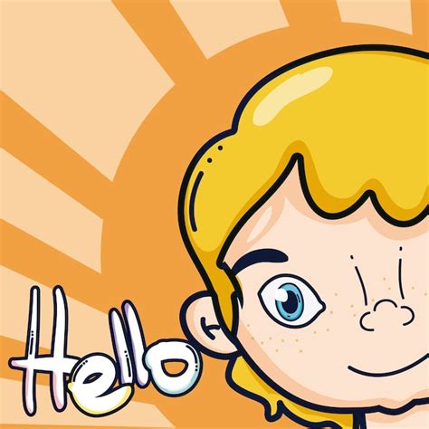 Premium Vector Boy Saying Hello Cartoon