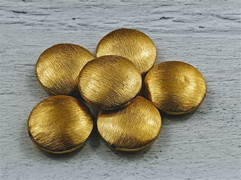 Brushed Gold Plated Copper Large Round Disc Beads 18mm 6pcs Etsy