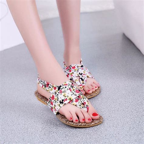 Beautiful Floral Print Cool Casual Sandals Women Shoes Luxury Shoes Women Womens Sandals