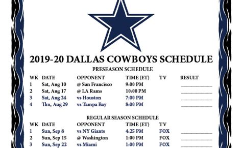 Cowboys Game Schedule 2021 Cowboys Schedule 2021 Dates Times For All