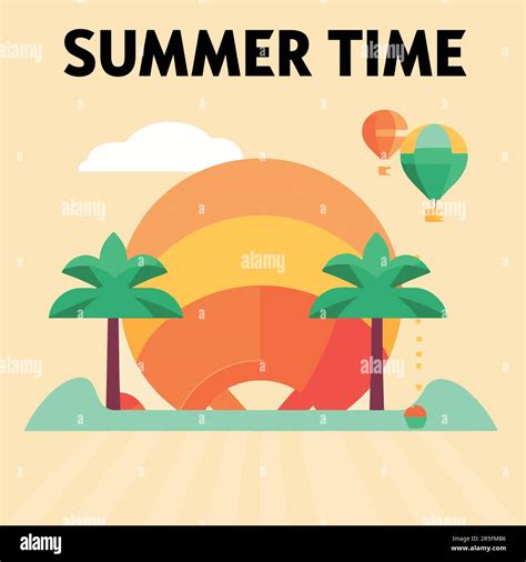 Flat Summer Vector Illustration Summer Design Stock Vector Image And Art