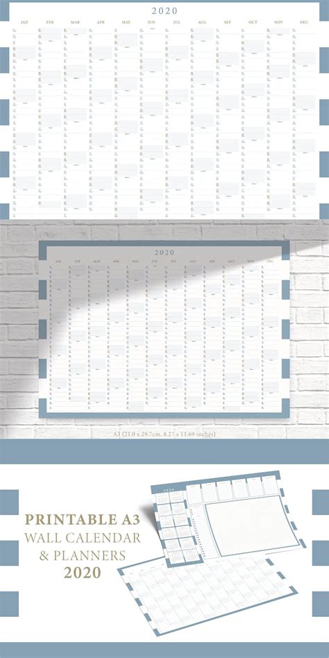 Printable A3 Wall Calendarandplanners Planner Calendar Wall Calendar