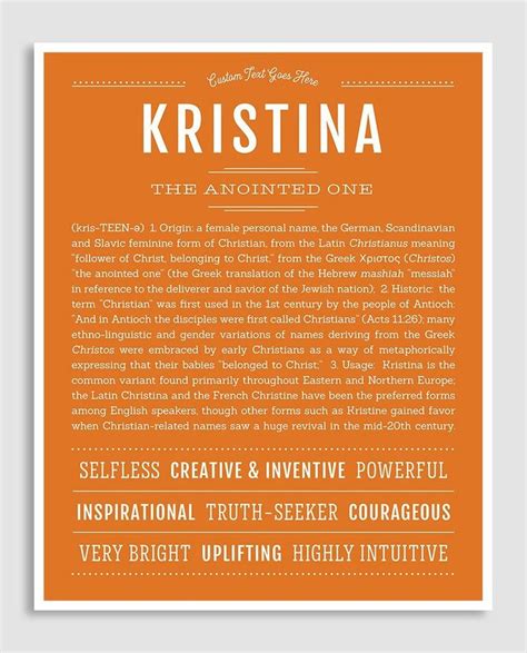 Kristina Name Art Print Classic Names Names Personalized Art Print
