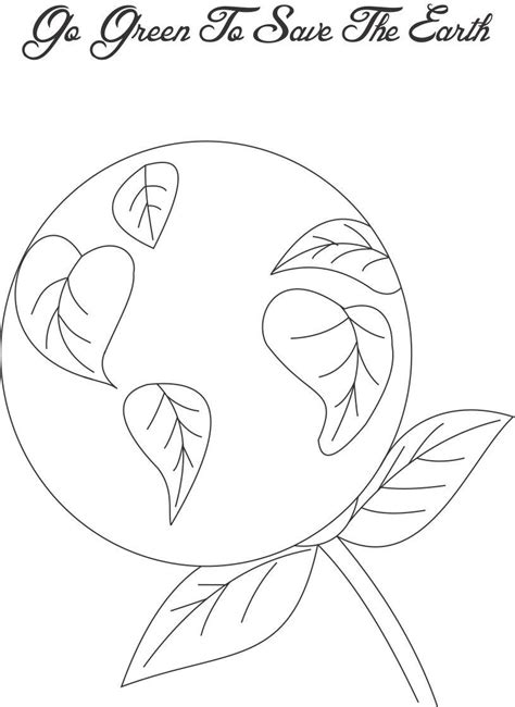 Go Green To Save The Earth Coloring Page For Kids