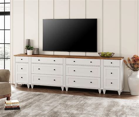 Wampat 100 Inch Tv Stand With 9 Drawers Tv Cabinet