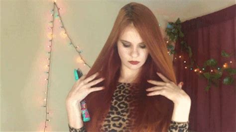 Brushing Unstyled Two Toned Shiny Red Hair Hd 1080p Dominant Redhead