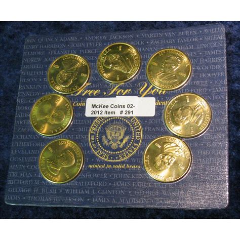 291 Seven Piece Coin History Of The U S Presidents Solid Brass Medal Collection