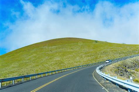Winding Road Through Green Hills Near Mauna Kea Stock Photo Image Of
