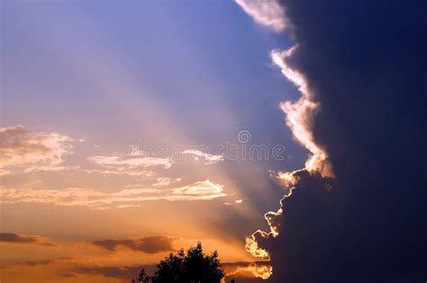 Beautiful Lights In Sundown Sky Stock Image Image Of Dawn Dusk