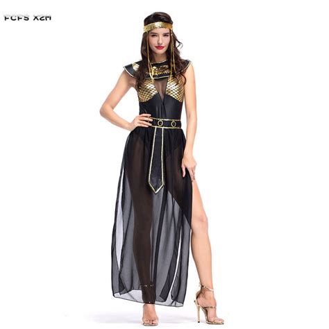 Sexy Woman Egyptian Goddess Queen Costume Female Halloween Cleopatra Cosplay Carnival Purim