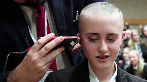 Foreigner Girl Charity Head Shave Youtube