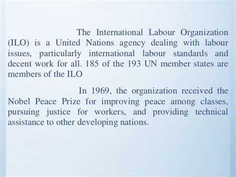 Ilo International Labour Organization
