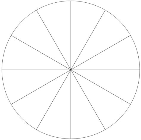 Pie With 12 Slices Outline