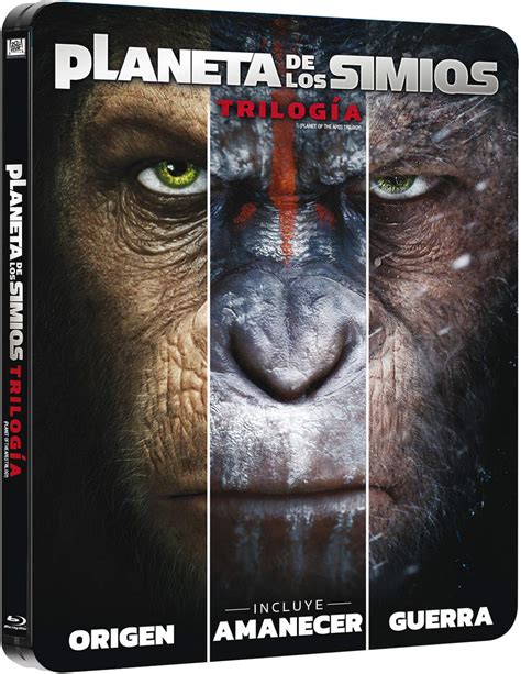 Trilogía Planeta De Los Simios Ed Metal Blu Ray Amazonde Dvd