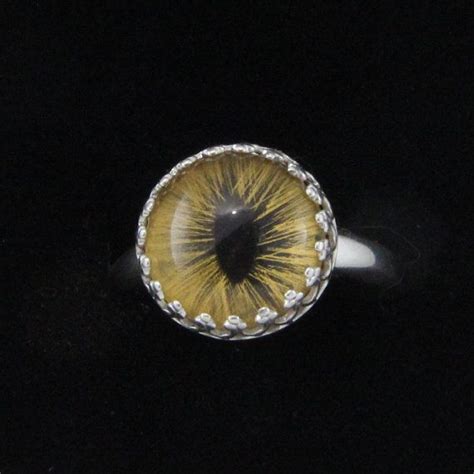 yellow cat eye in sterling ring size 8 rings handmade jewelry yellow cat