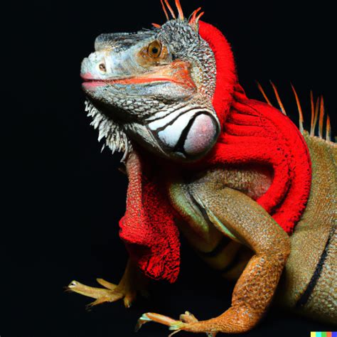 Dall·e 2 Happy Iguana Wearing A Red Turtleneck Studio Portrait