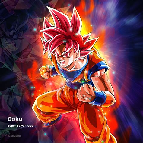 Goku Super Saiyan God By Sevolfo On Deviantart