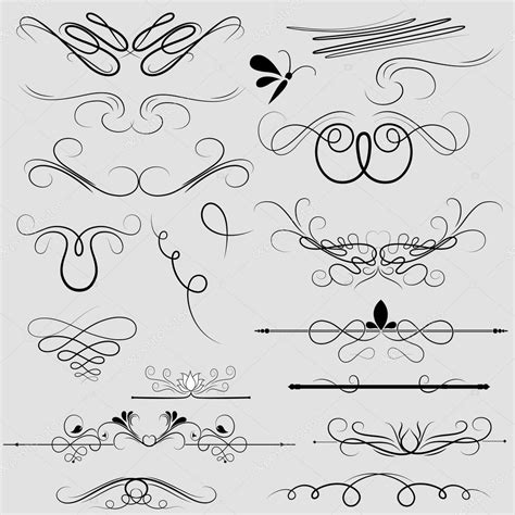 Decor Curly Floral Lines — Stock Vector © Baavli 5435564