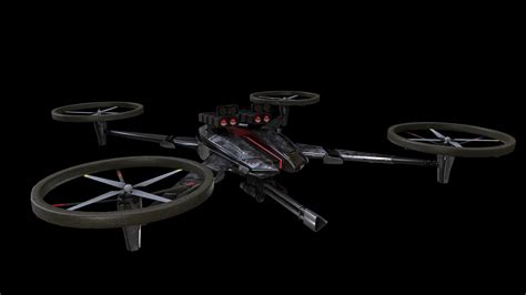 3d Model Gameready Pbr Sci Fi Assault Drone Vr Ar Low Poly Cgtrader