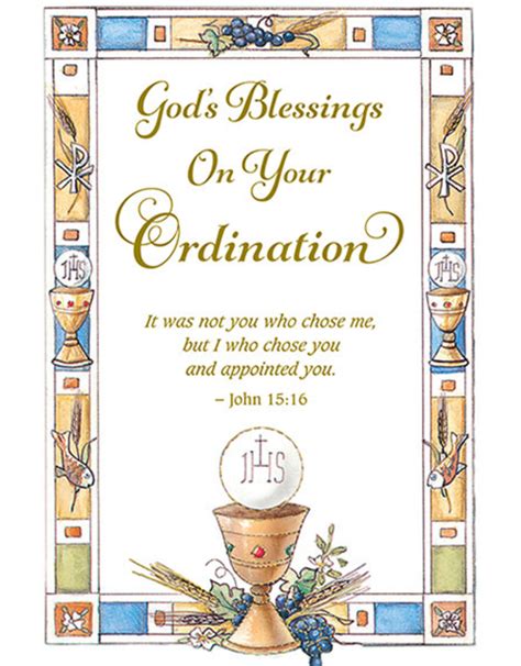 Ordination Card Gods Blessings Reillys Church Supply And T Boutique