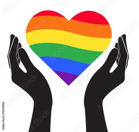 Hand Holding Heart Rainbow Flag LGBT Symbol Vector EPS Stock Vector Adobe Stock