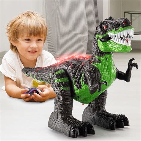 2 4ghz Remote Control Dinosaur Toys Walking Robot Dinosaur With Led Light And Sound Simulation T