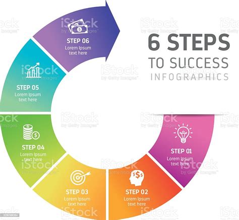 Six Steps Infographics Success Stock Illustration Download Image Now