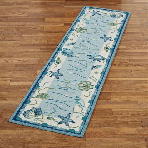 Blue Lagoon Seashell Coastal Area Rugs | Coastal area rugs, Coastal rugs, Coastal cottage decorating