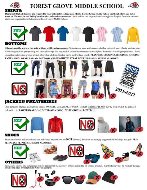 Dress Code Forest Grove Middle School