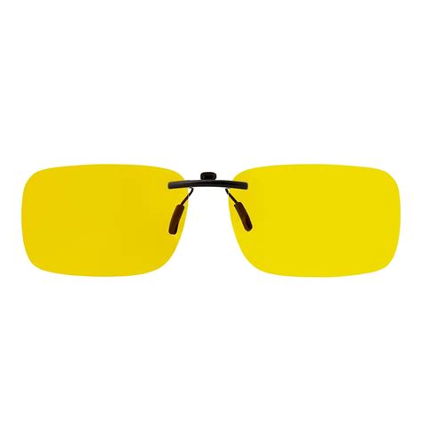 rectangular clip on night driving glasses polarized yellow lenses hd vision uk ebay