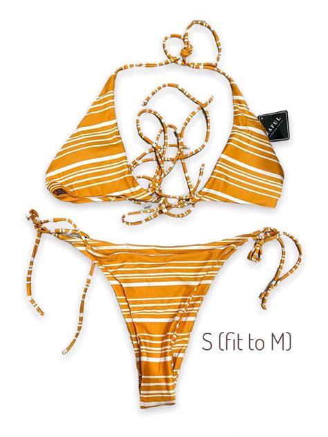 2pc Bikini Self Tie Small To Med Womens Fashion Swimwear Bikinis