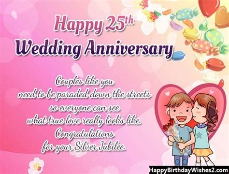 60 25th Wedding Anniversary Wishes Messages Quotes For Friends