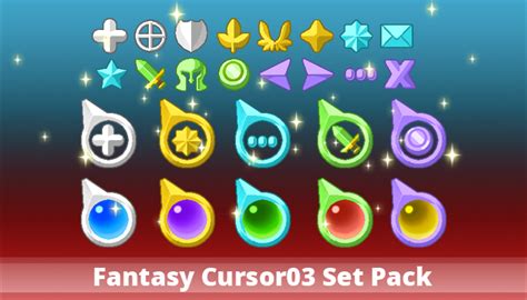 Fantasy Cursor03 Set Pack Gamedev Market Set Packing How To Draw