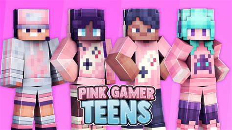 Pink Gamer Teens By 57digital Minecraft Skin Pack Minecraft