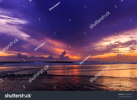Magic Dramatic Unreal Sunset Kuta Beach Stock Photo 795063817