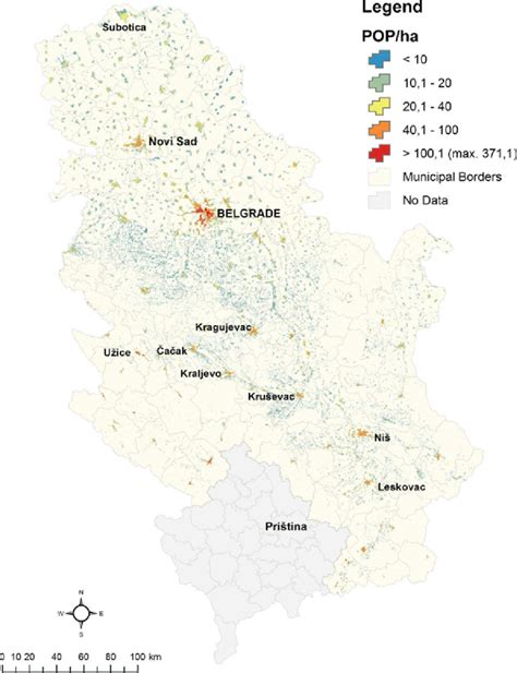 Dasymetric Map Of Population Density In Serbia Download Scientific Diagram