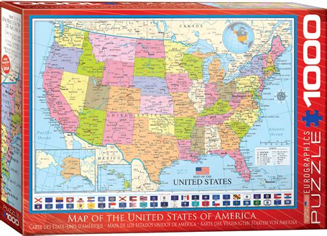 0788 Map Of The United States Of America 1000 Piece Puzzle In Stock
