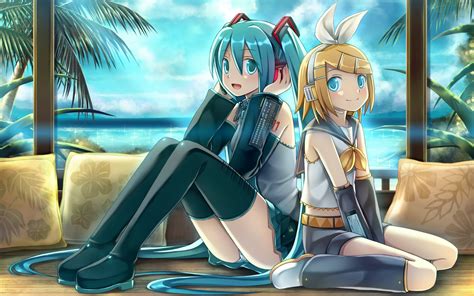 Headphones Blondes Panties Vocaloid Hatsune Miku Blue Eyes Long Hair