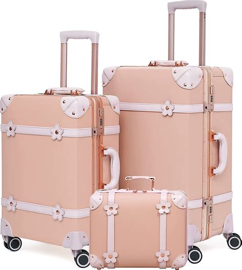 Buy Nzbz Women Cute Vintage Luggage Sets With Tsa Lock 3 Piece Luxury